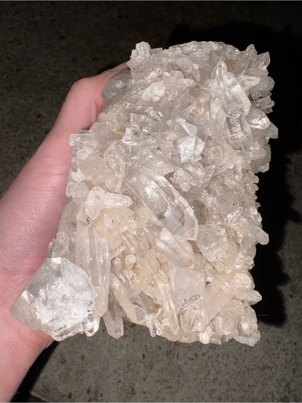 Natural Clear Quartz Crystal Cluster - Clear/White